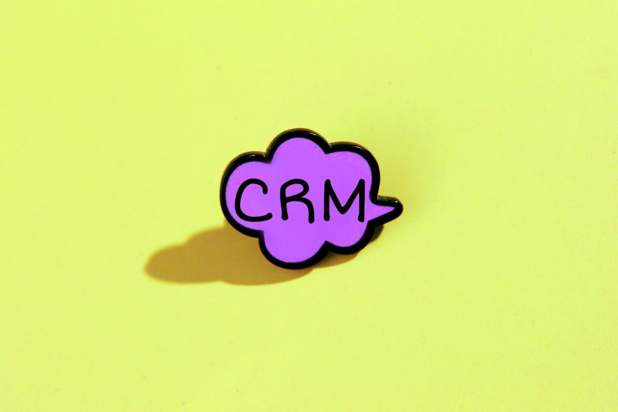 speech bubble with inscription CRM